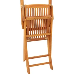 Lot de 4 chaises de jardin pliantes en bois