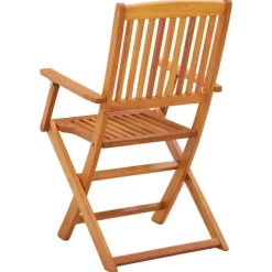 Lot de 4 chaises de jardin pliantes en bois