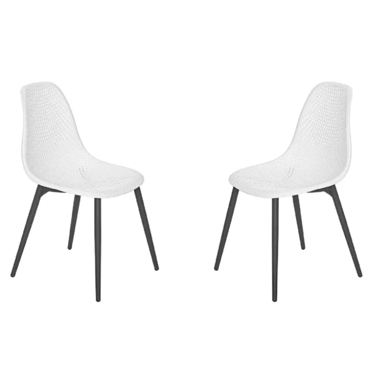 Lot de 2 chaises exterieur en résine tressée