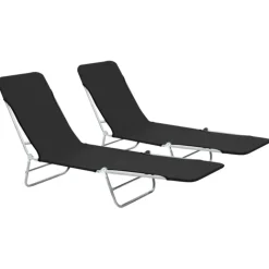 Lot de 2 chaises longues pliables