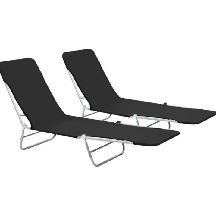 Lot de 2 chaises longues pliables