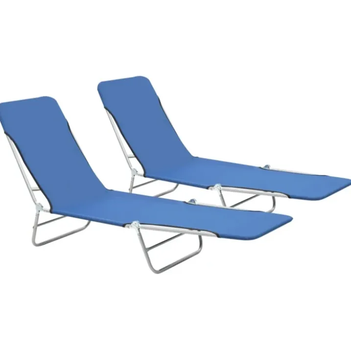 Lot de 2 chaises longues pliables