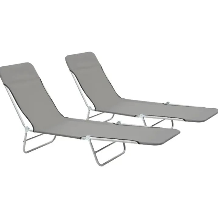 Lot de 2 chaises longues pliables
