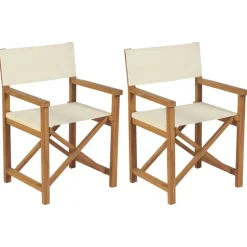 Lot de 2 chaises pliantes en Teck Saint-Tropez