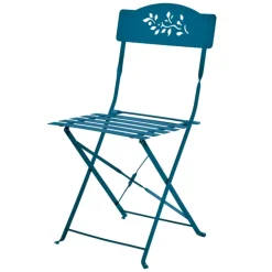 Lot de deux chaises de jardin pliante en acier