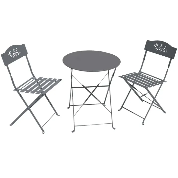 Lot de deux chaises de jardin pliante en acier