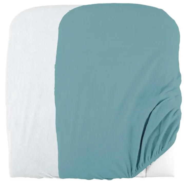 Lot de 2 housses de matelas à langer en éponge bouclette
