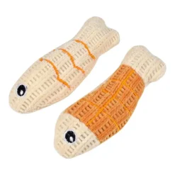Lot de 2 jouets peluche poisson pour chat