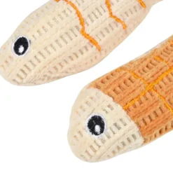 Lot de 2 jouets peluche poisson pour chat