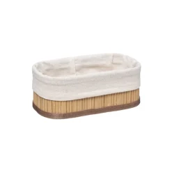 Lot de 3 paniers en bambou et tissu