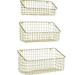Lot de 3 paniers muraux en fil de fer