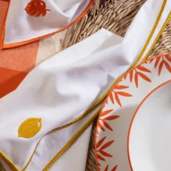 Lot de 4 serviettes de table brodées