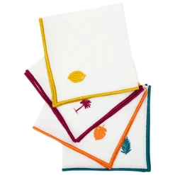 Lot de 4 serviettes de table brodées
