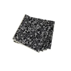 Lot de 4 serviettes de table motif fleuri