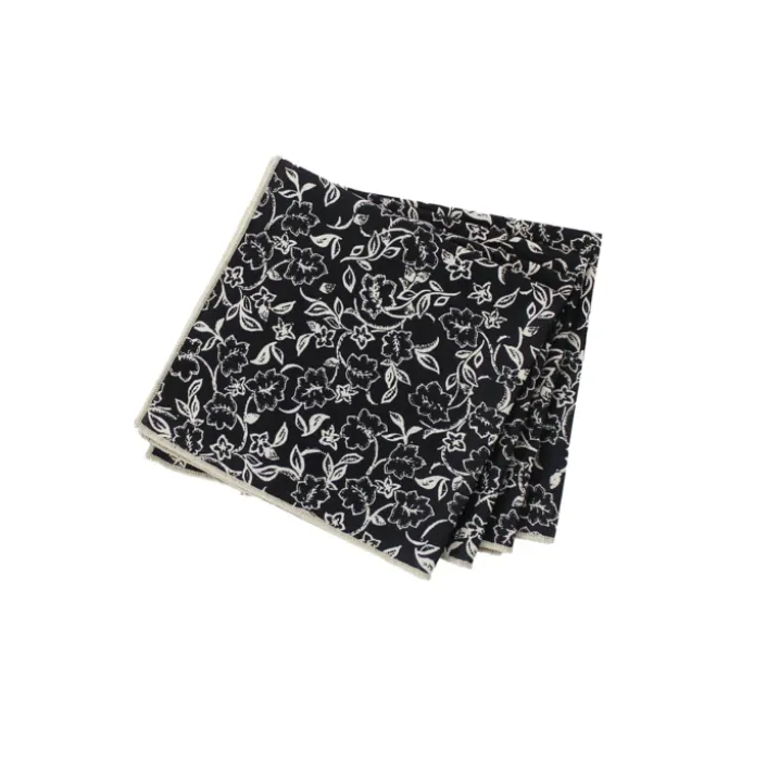 Lot de 4 serviettes de table motif fleuri