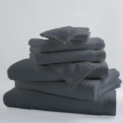 Lot de 2 Serviettes De Toilette Unies et Colorées