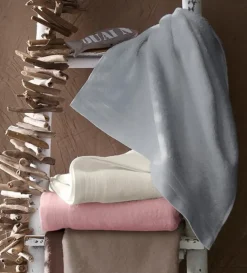 Lot de 2 Serviettes De Toilette Unies et Colorées