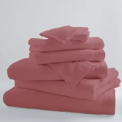 Lot de 2 Serviettes De Toilette Unies et Colorées