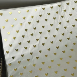 Lot de 20 serviettes en papier coeurs