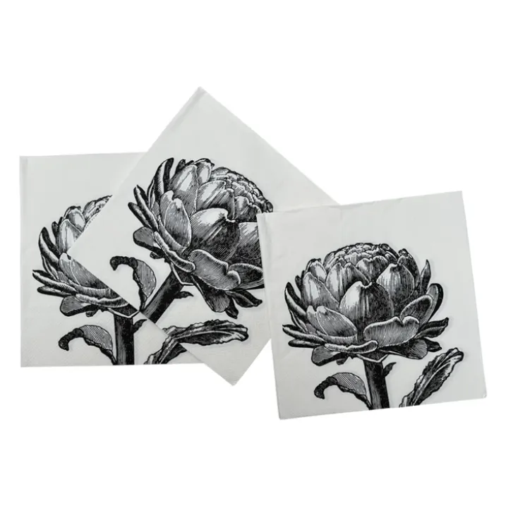 Lot de 20 serviettes papier artichaud