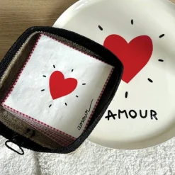 Lot de 20 serviettes papier cœur