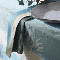 Lot de 3 serviettes tropicales à jacquard enduit