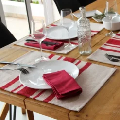 Lot de 4 Sets de table coton épais Rustique