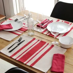 Lot de 4 Sets de table coton épais Rustique
