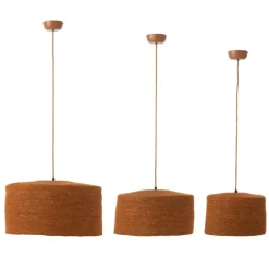 Lot de 3 suspensions en jonc