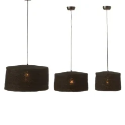 Lot de 3 suspensions en rotin