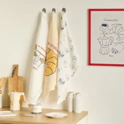 Lot de 3 torchons de cuisine en coton imprimé
