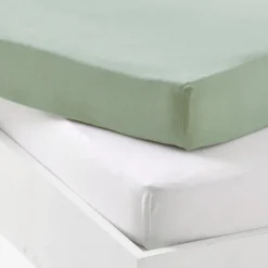 Lot 2 draps-housses extensibles coton pour lit bébé