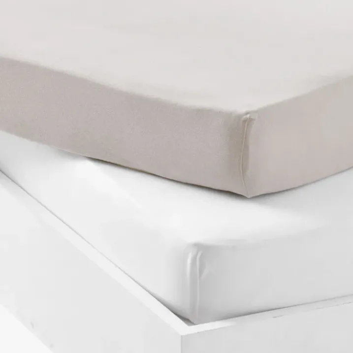 Lot 2 draps-housses extensibles coton pour lit bébé