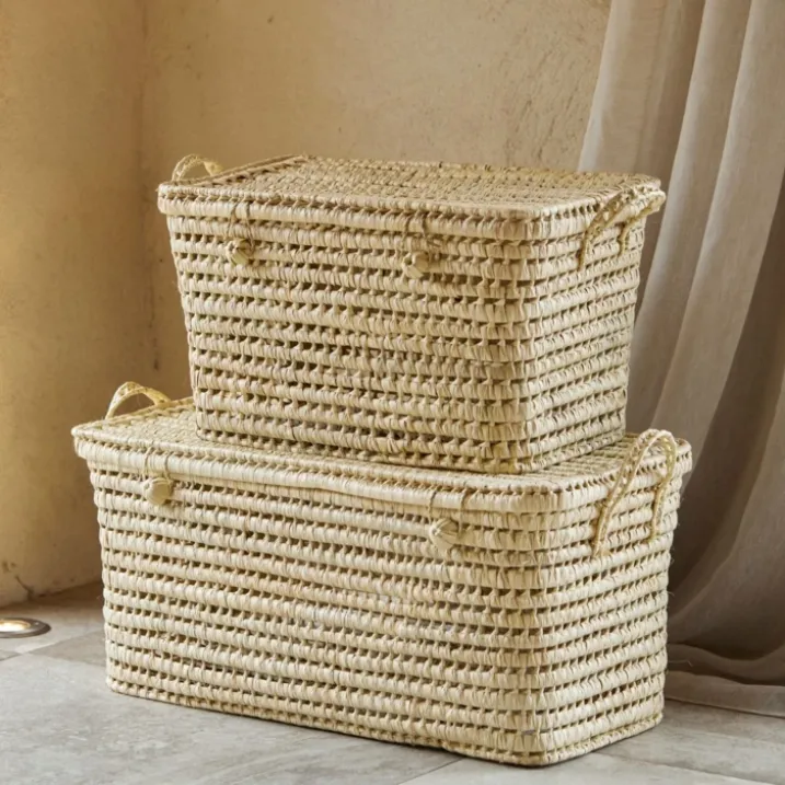Malle de rangement feuille de palmier