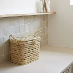 Malle de rangement feuille de palmier