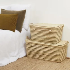 Malle de rangement feuille de palmier