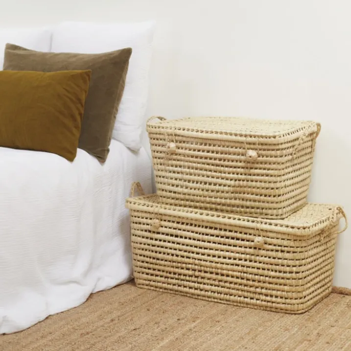 Malle de rangement feuille de palmier