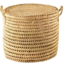 Malle ronde feuille de palmier