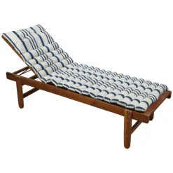 Matelas bain de soleil extérieur à rayures