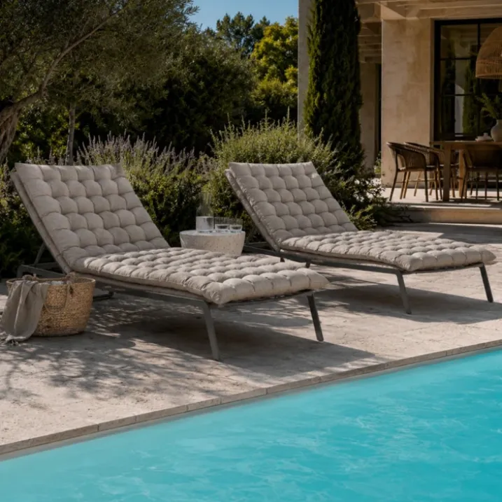 Matelas bain de soleil matelassé coton lavé