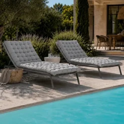Matelas bain de soleil matelassé coton lavé