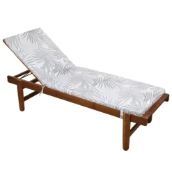 Matelas bain de soleil motif feuillage