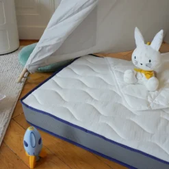 Matelas bébé face été / face hiver avec garnissage laine et soutien ferme déhoussable