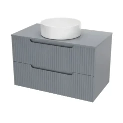 Meuble de salle de bain ondulé à suspendre avec vasque à poser