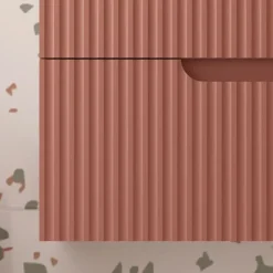 Meuble de salle de bain ondulé à suspendre avec vasque à poser