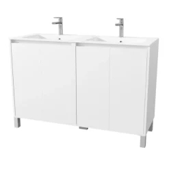 Meuble de salle de bains double vasque avec 4 portes