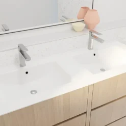 Meuble de salle de bains double vasque avec 6 tiroirs