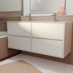 Meuble de salle de bains suspendu double vasque avec 4 tiroirs