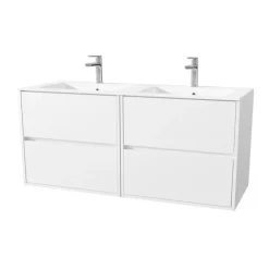 Meuble de salle de bains suspendu double vasque avec 4 tiroirs