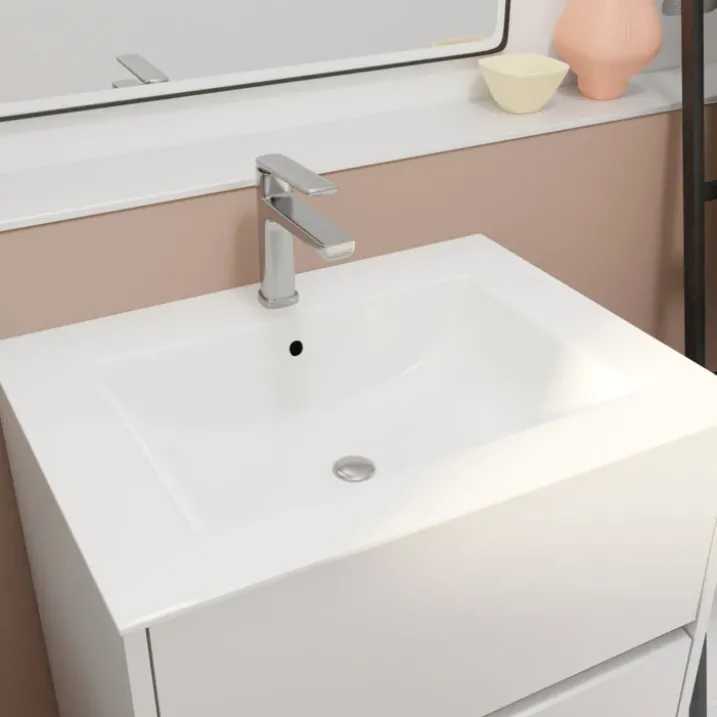 Meuble de salle de bains suspendu 2 tiroirs avec vasque